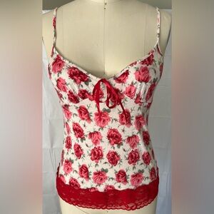 Banana Republic. Small. Rosé print with cream color background.